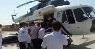 انتقال مصدومان حوادث جاده&zwnj;ای در عراق به ایلام + فیلم