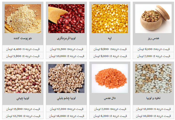 انواع حبوبات غیر شرکتی کیلویی چند؟ + قیمت