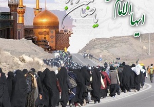 حرکت کاروان‌های پیاده به سمت حرم مطهر رضوی