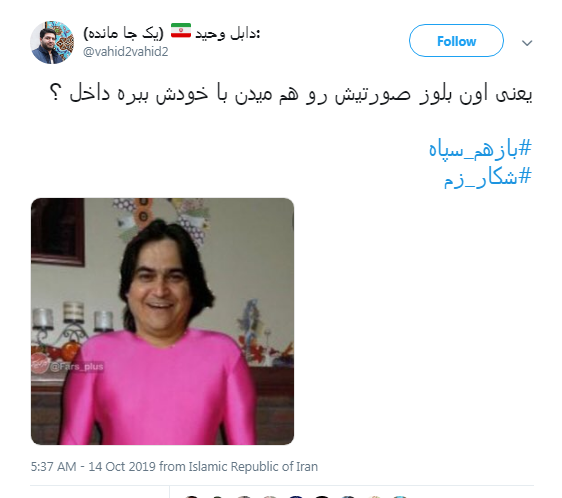 #باز_هم_سپاه/ تشکر کاربران فضای مجازی از سپاه برای دستگیری روح&zwnj;الله زم