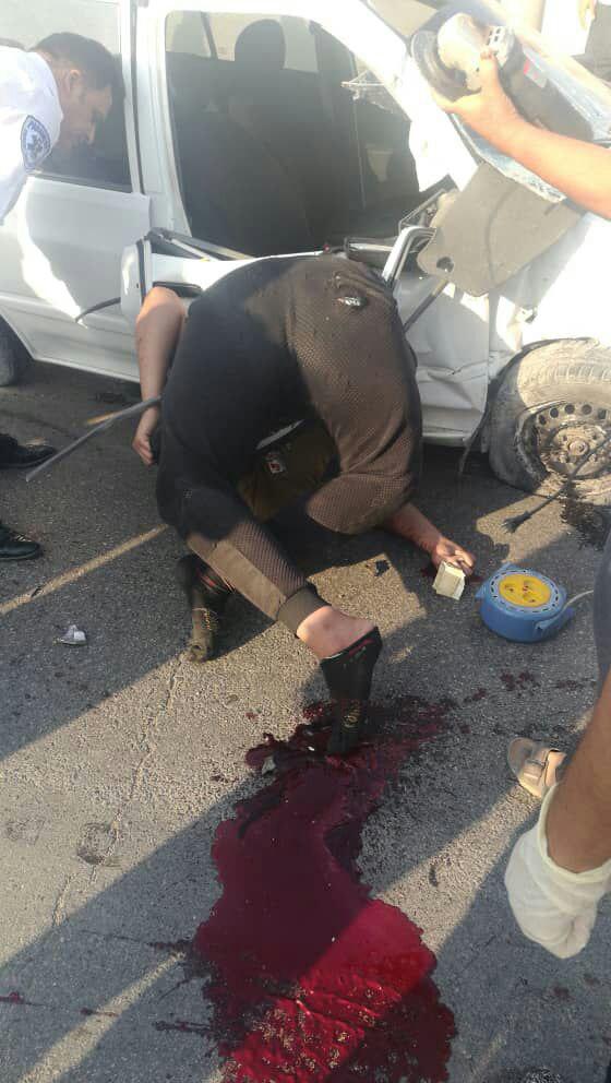 برخورد مرگبار پراید با تیر چرغ برق + تصاویر