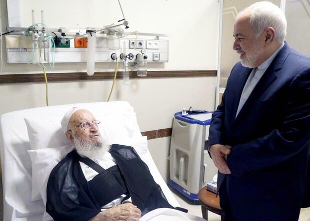 ظریف از آیت&zwnj;الله مکارم شیرازی عیادت کرد