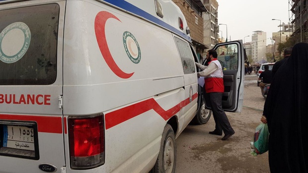 انتقال مصدومان حادثه تصادف رانندگی شب گذشته شهر حله به شهر مهران