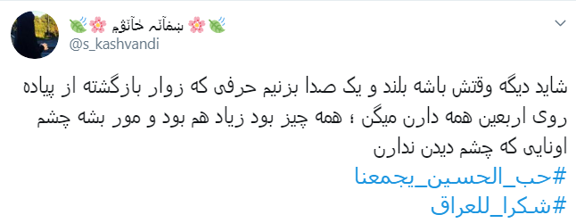 #شكرا_للعراق/ تشکر زوار اربعین ازمهمان&zwnj;نوازی جانانه عراقی&zwnj;ها