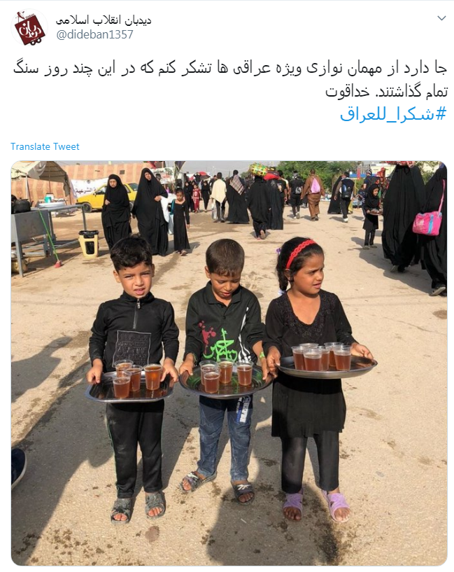 #شكرا_للعراق/ تشکر زوار اربعین ازمهمان&zwnj;نوازی جانانه عراقی&zwnj;ها