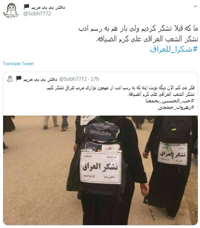 #شكرا_للعراق/ تشکر زوار اربعین ازمهمان&zwnj;نوازی جانانه عراقی&zwnj;ها