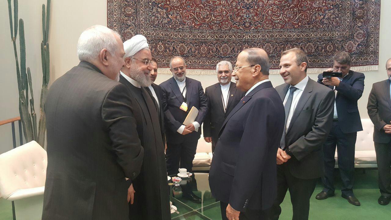 دیدار رئیس جمهور لبنان با آقای روحانی + عکس