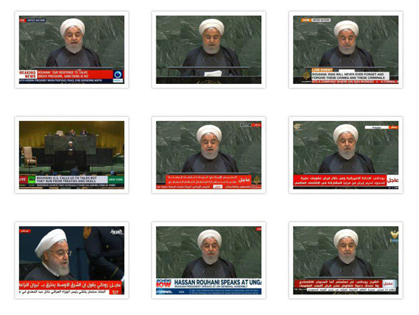 پخش زنده سخنرانی روحانی از شبکه&zwnj;های خبری بین المللی