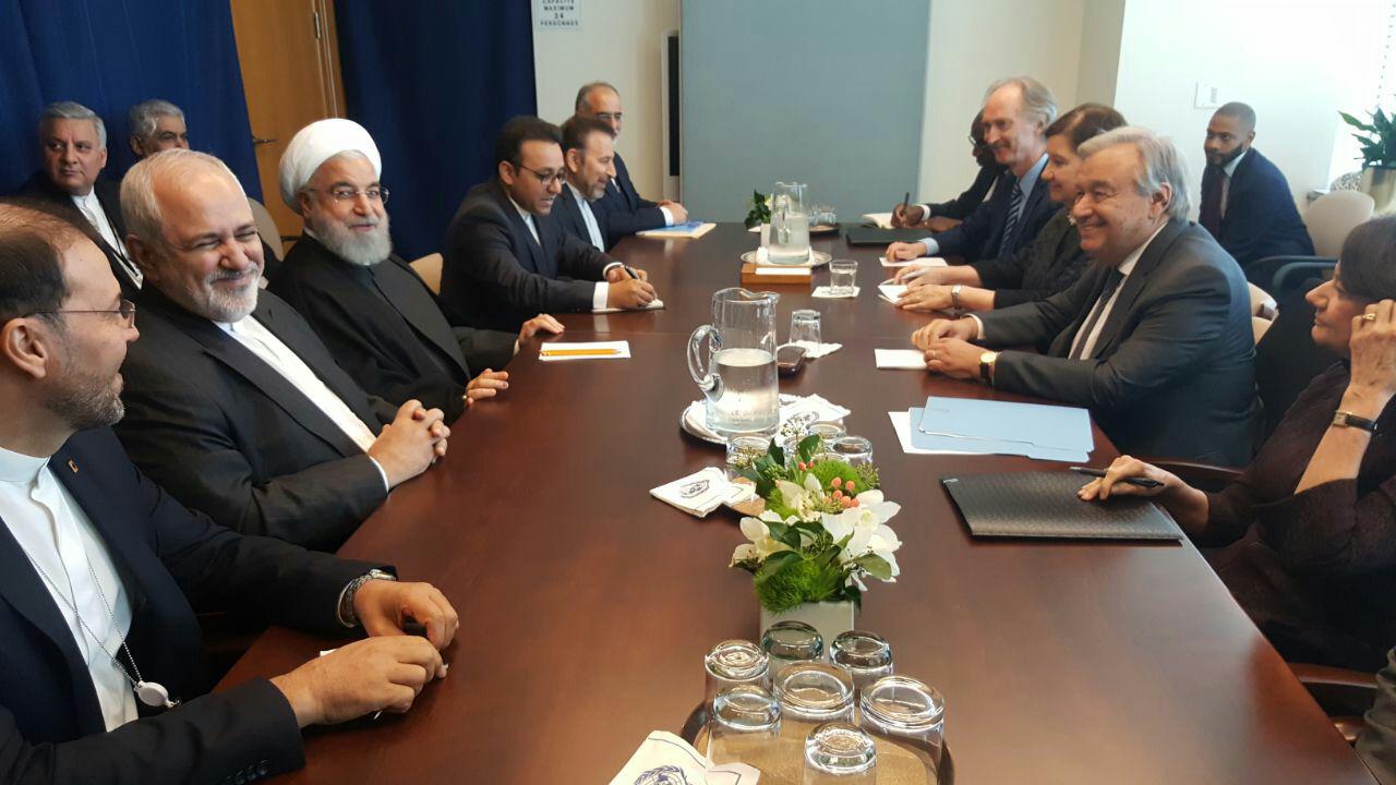 دیدار آقای روحانی با دبیرکل سازمان ملل متحد