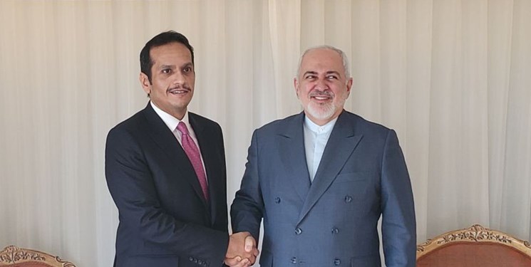 وزیر خارجه قطر با ظریف دیدار وگفت&zwnj;وگو کرد