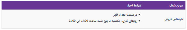 استخدام کارشناس فروش در تهران