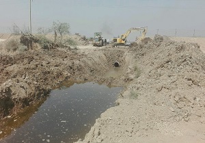 رفع  مشکل آبهای سطحی در منطقه منیوحی