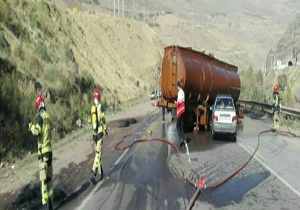 برگزاری مانور عملیاتی واژگونی تانکر سوخت در قزوین