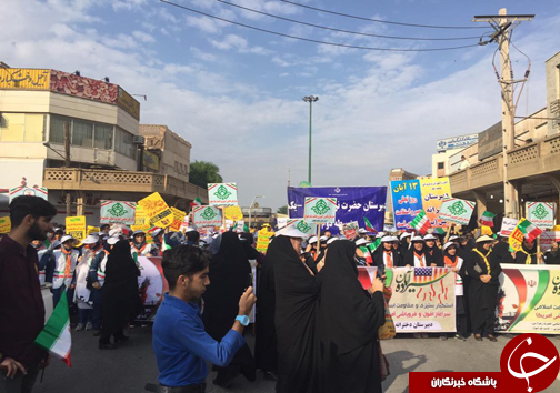 راهپیمایی روز ۱۳ آبان در استان خوزستان برگزار شد