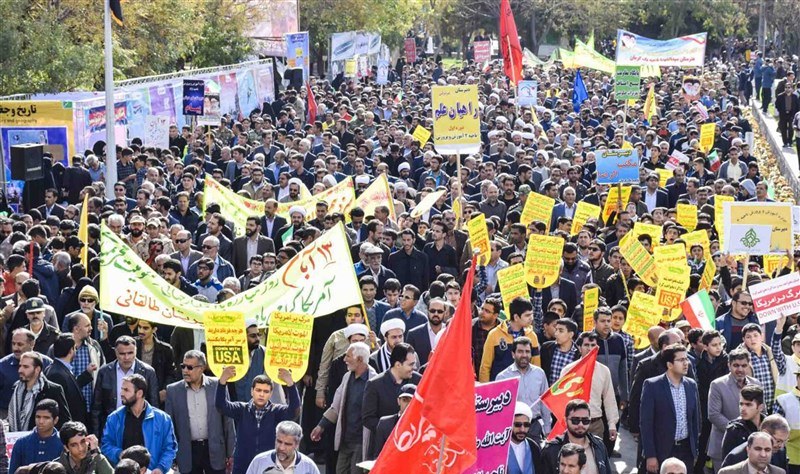راهپیمایی یوم الله ۱۳ آبان در آذربایجان شرقی + تصاویر