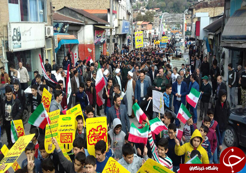 راهپیمایی باشکوه ۱۳ آبان در شهر&zwnj;های مازندران برگزار شد + تصاویر