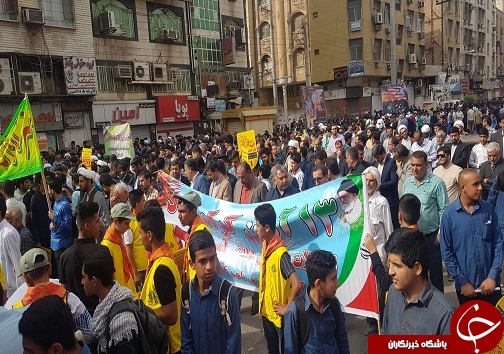راهپیمایی روز ۱۳ آبان در استان خوزستان برگزار شد + تصاویر