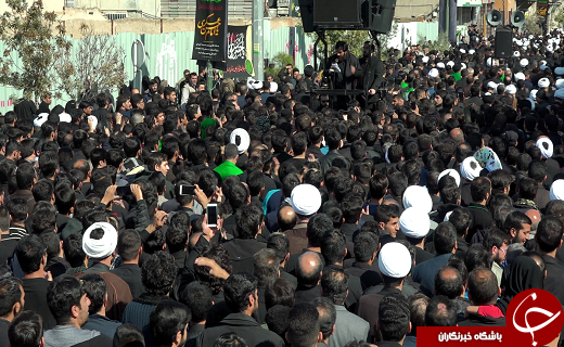 دسته عزای شهادت امام حسن عسکری(ع)به پیشگامی آیت الله وحید خراسانی برپا شد