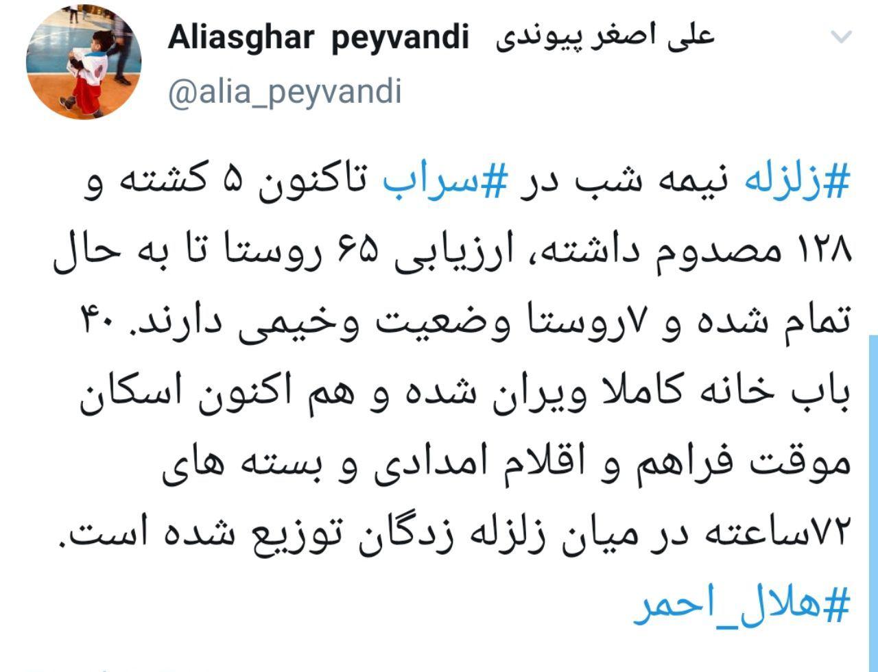 توزیع بسته های ۷۲ ساعته میان زلزله زدگان