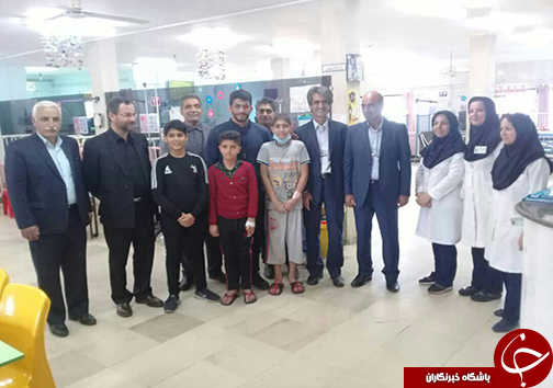 عیادت حسن یزدانی از کودکان سرطانی بیمارستان امیرکلا بابل + تصاویر