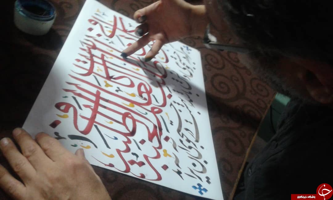 خوشنویسی با ناخن به مناسبت میلاد پیامبر اکرم (ص)