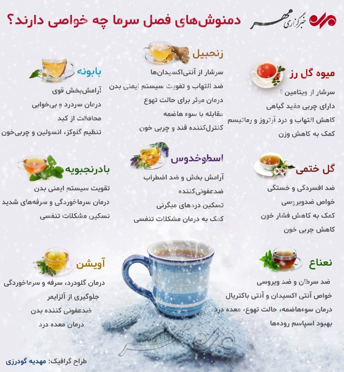 دمنوش&zwnj;های مناسب فصل سرما بشناسید + خواص