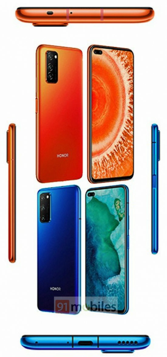 فاش شدن رندرهای V30  آنر با دوربین سلفی دوگانه + تصویر