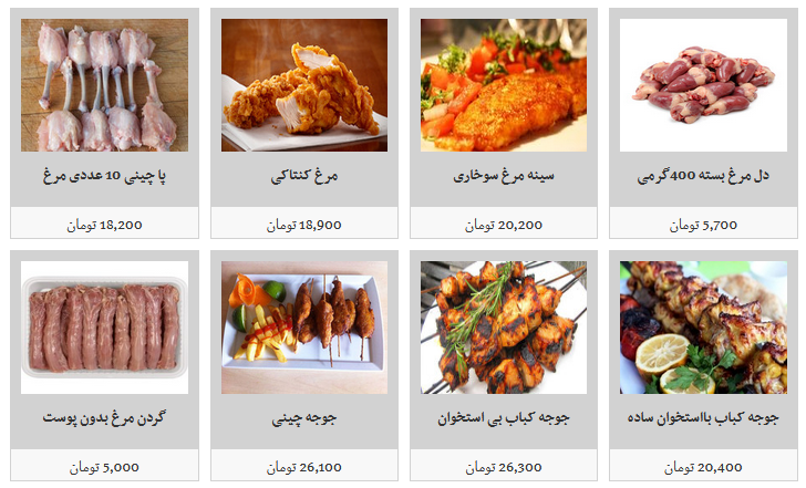 انواع گوشت مرغ،قطعه بندی و بسته بندی را در غرفه های تره بار چند بخریم؟ + قیمت