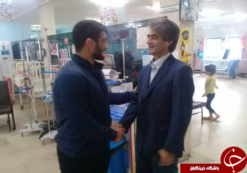 عیادت حسن یزدانی از کودکان سرطانی بیمارستان امیرکلا بابل + تصاویر