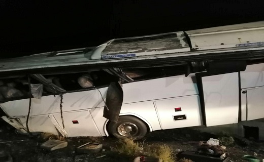 واژگونی اتوبوس در آزاد راه قزوین، زنجان با ۱۱ مصدوم / ۱۰ مصدوم این حادثه بستری هستند