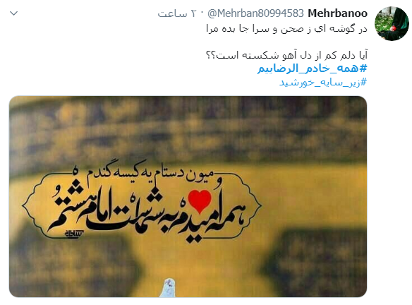 #همه_خادم_الرضاییم / ما را کبوترانه وفادار کرده است؛ آزاد کرده است و گرفتار کرده است
