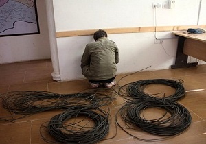 سارق سیم برق دستگیر شد