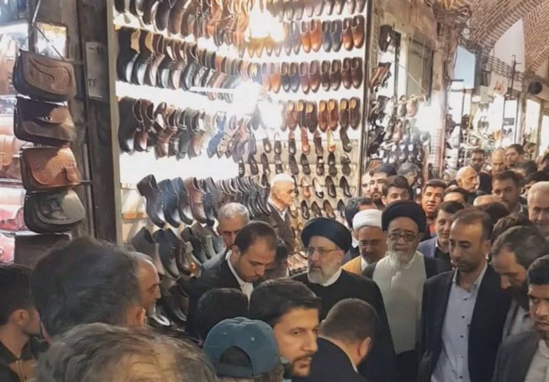 بازدید سرزده رئیسی از بازار تبریز