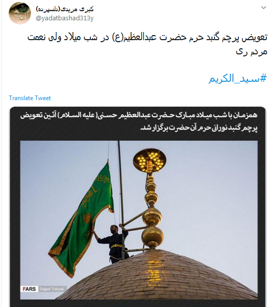 هر آنکسی که زائر قبر شما شده؛ گویا که رفته کربُبلا، سیدالکریم