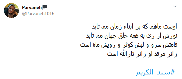 هر آنکسی که زائر قبر شما شده؛ گویا که رفته کربُبلا، سیدالکریم