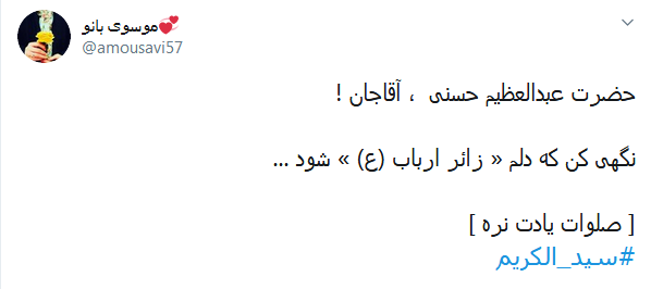 هر آنکسی که زائر قبر شما شده؛ گویا که رفته کربُبلا، سیدالکریم