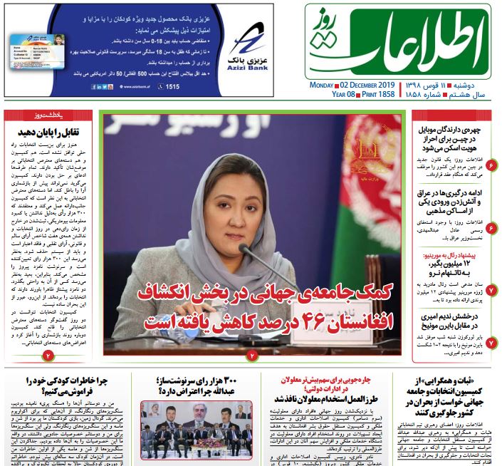 تصاویر صفحه اول روزنامه های افغانستان/ 11 قوس