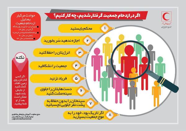 اگر در ازدحام جمعیت گرفتار شدیم، چه کار کنیم؟