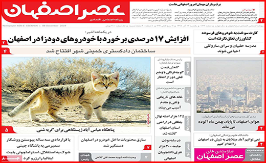 نیم صفحه نخست روزنامه های استانی؛
