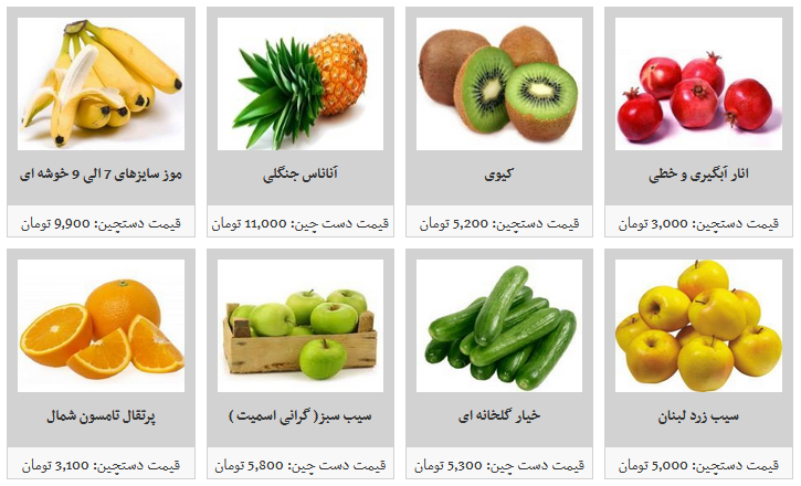 جدیدترین قیمت میوه های دستچین در میادین میوه و تره بار