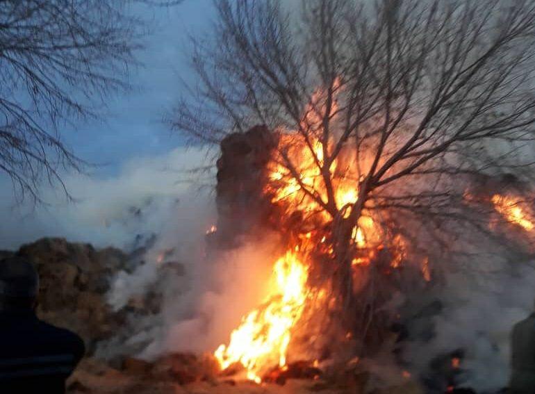 آتش سوزی ، انبار کارخانه قارچ در نظرآباد