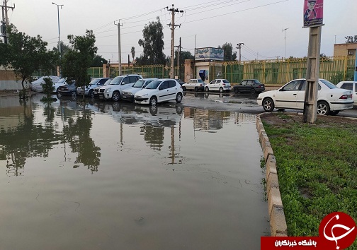 خیابان ولیعصر اهواز دوباره غرق در آب