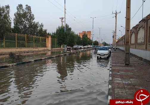 خیابان ولیعصر اهواز دوباره غرق در آب