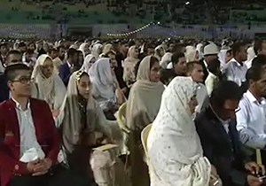 ازدواج آسان ۱۵۰۰ زوج هرمزگانی با حضور سردار نقدی + فیلم