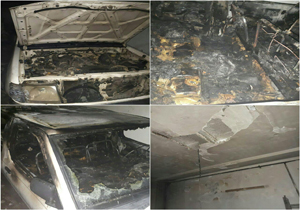 مهار آتش سوزی خودرو در بابل