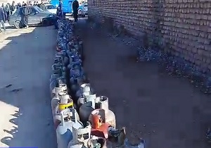 صف طولانی گاز ال پی جی در اسفراین + فیلم