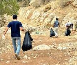 پاکسازی ورودی شهر ملکان از زباله