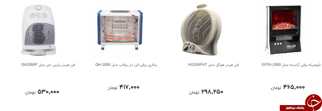 انواع بخاری برقی + قیمت