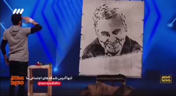 ترسیم خلاقانه پرتره سردار شهید سپهبد سلیمانی در برنامه «عصر جدید» +فیلم