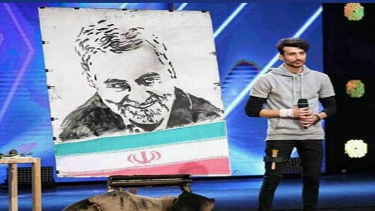 نمایش عقاید و افکار هنرمند جوان تاکستانی بر روی بوم نقاشی در برنامه عصر جدید